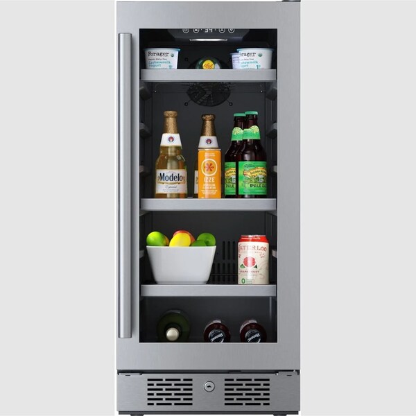Avallon 15 Inch Wide 86 Can Beverage Center with LED Lighting ABR152SGRH - main